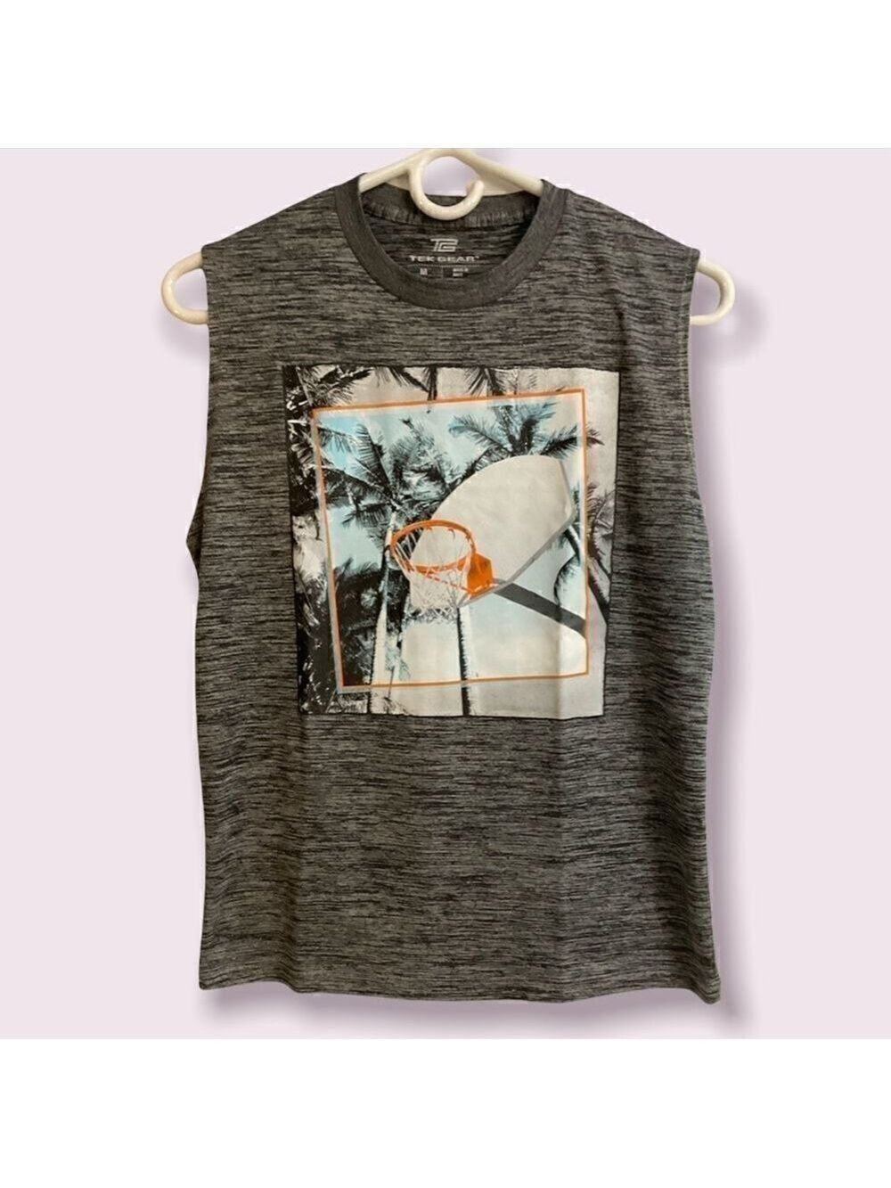 Boys Tek Gear Size Medium Gray Tank Top